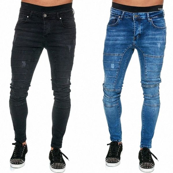 men's jeans stretch mens cool slim pencil pants skinny pleated moto & biker los hombres casual denim trousers long pants1 a2ri#, Blue
men's jeans stretch mens cool slim pencil pants skinny pleated moto & biker los hombres casual denim trousers long pants1 a2ri#, Blue