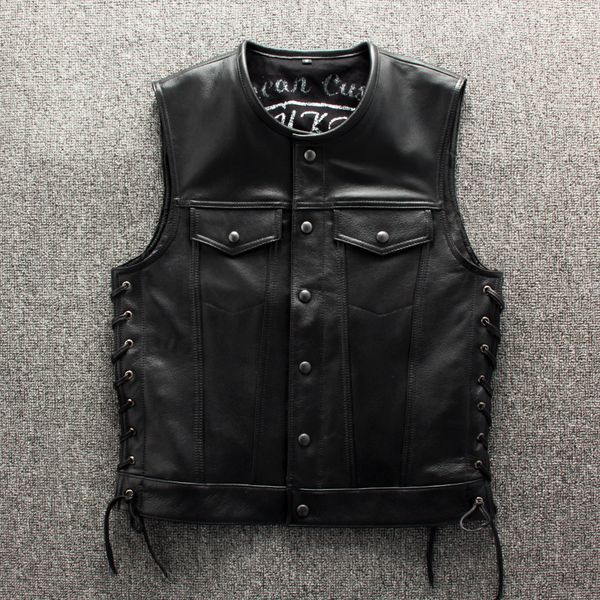 motorcycle leather vests mens genuine leather vest waistcoats slim fit jackets sleeveless punk style streetwear black plus size, Black;white
motorcycle leather vests mens genuine leather vest waistcoats slim fit jackets sleeveless punk style streetwear black plus size, Black;white
