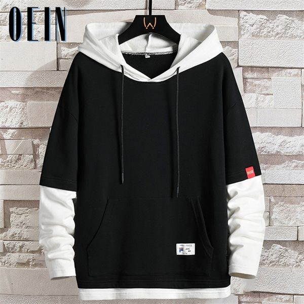 oein fake two pieces sweatshirt men autumn men patchwork hooded sweatshirts winter fashion clothing casual hip hop hoodies 220819, Black
oein fake two pieces sweatshirt men autumn men patchwork hooded sweatshirts winter fashion clothing casual hip hop hoodies 220819, Black