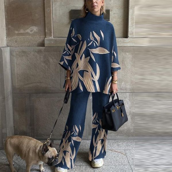 retro pattern women's wide leg pant 2 piece spring half high collar 34 sleeve pullovers outfit female casual chic suit 220819, White
retro pattern women's wide leg pant 2 piece spring half high collar 34 sleeve pullovers outfit female casual chic suit 220819, White
