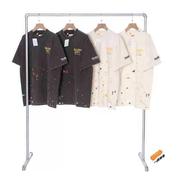 designer shirt gallerydept limited splash tokyo ink painting short sleeved high street old damaged t-shirt couple looses1, White;black
designer shirt gallerydept limited splash tokyo ink painting short sleeved high street old damaged t-shirt couple looses1, White;black