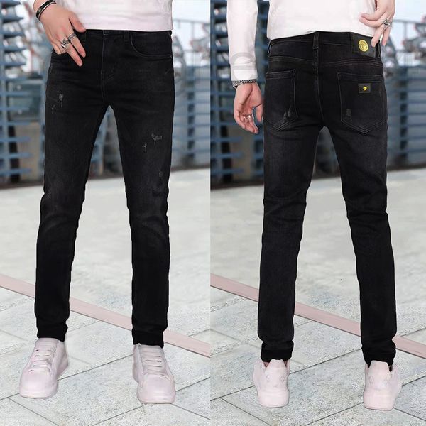 men's jeans designer 2021 autumn new high-end black elastic denim pants men's fashion slim fit small feet 100 hitchhiker leather b, Blue
men's jeans designer 2021 autumn new high-end black elastic denim pants men's fashion slim fit small feet 100 hitchhiker leather b, Blue