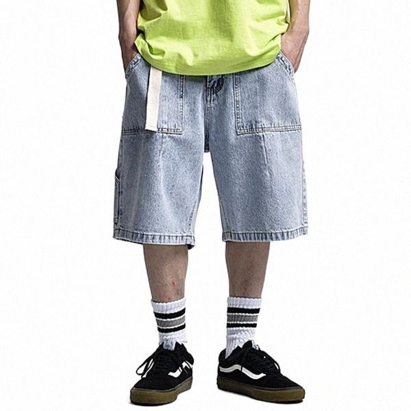 men's jeans belt pants multi-pocket denim shorts men summer streetwear baggy short knee-length fashion half d04w#, Blue
men's jeans belt pants multi-pocket denim shorts men summer streetwear baggy short knee-length fashion half d04w#, Blue