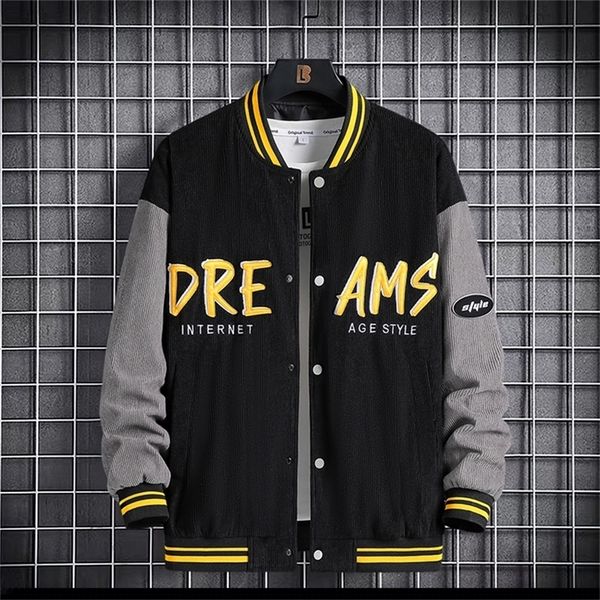 spring and autumn men's baseball uniforms cardigan collar jacket men's trend loose casual couple jacket men 220818, Black;brown
spring and autumn men's baseball uniforms cardigan collar jacket men's trend loose casual couple jacket men 220818, Black;brown
