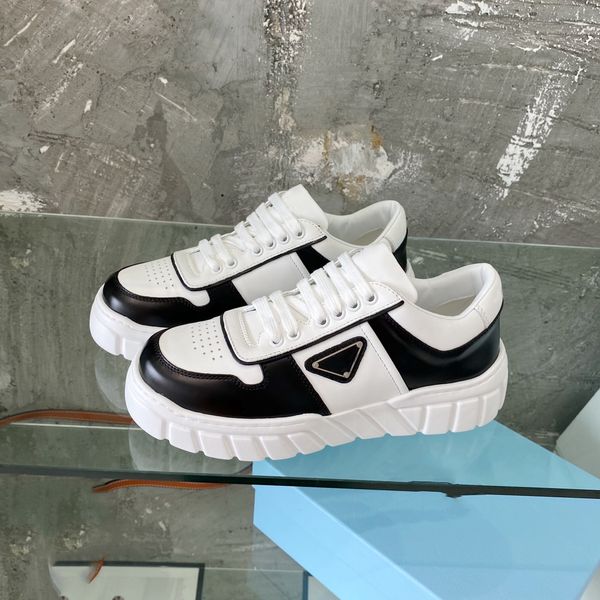 luxury designer shoes casual shoe fly block leather sneakers rubber foam sole enamel triangle decal, Black
luxury designer shoes casual shoe fly block leather sneakers rubber foam sole enamel triangle decal, Black