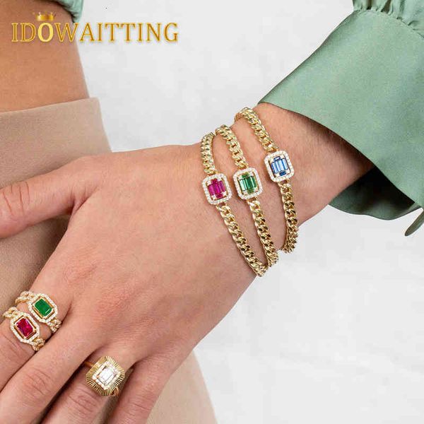 bangle designer gold color geometric cz square cubic zirconia paved cuban link chain for women white blue green red colorful bracelet jewelr, Black
bangle designer gold color geometric cz square cubic zirconia paved cuban link chain for women white blue green red colorful bracelet jewelr, Black