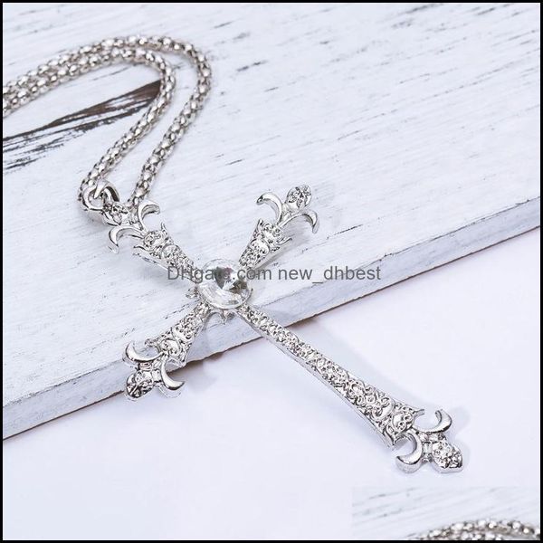 pendant necklaces cross necklace for women fashion crystal jewelry accessories long sweater chains drop delivery 2021 pendan newdhdhog6, Silver
pendant necklaces cross necklace for women fashion crystal jewelry accessories long sweater chains drop delivery 2021 pendan newdhdhog6, Silver