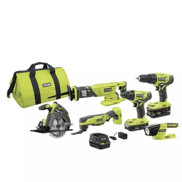 ryobi power tool combo kits 18-volt lithium-ion batteries charger bag 6-tool230p
ryobi power tool combo kits 18-volt lithium-ion batteries charger bag 6-tool230p