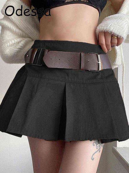 odessa 90s casual brown pleated micro skirts women high waist with belted streetwear a-line skirt aesthetics zipper cute bottoms t220819, Black
odessa 90s casual brown pleated micro skirts women high waist with belted streetwear a-line skirt aesthetics zipper cute bottoms t220819, Black