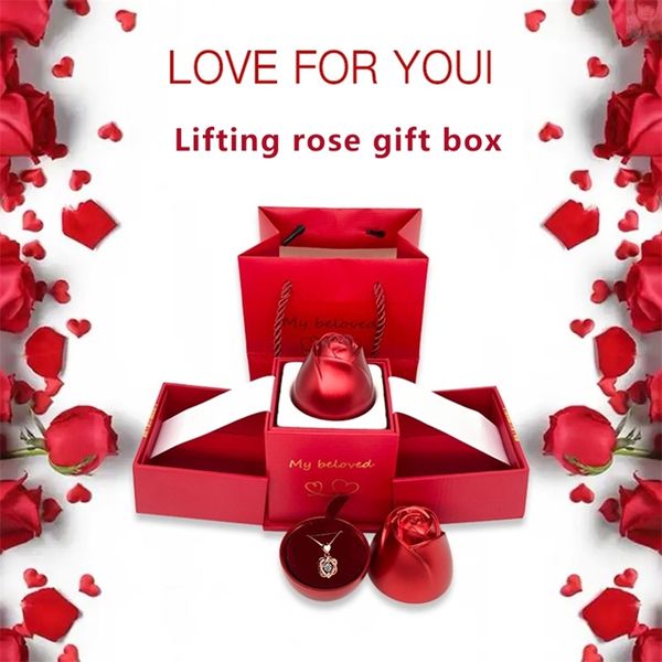 fashion wedding rose ring box holder necklace jewelry display storage case gift 220819, Black;white
fashion wedding rose ring box holder necklace jewelry display storage case gift 220819, Black;white