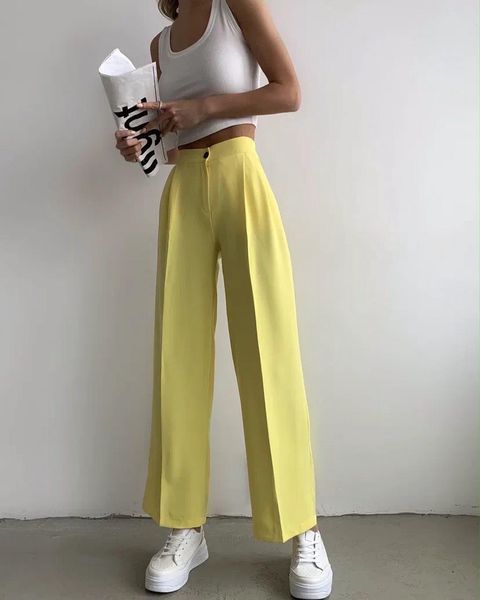 summer women solid color suit pants elastic waist casual trousers office lady high straight, Black;white
summer women solid color suit pants elastic waist casual trousers office lady high straight, Black;white