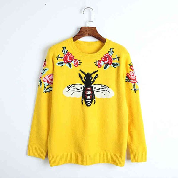 women's sweaters korean version autumn and winter women's wear pullover long sleeve round neck bee embroidery thick loose knit lae, White;black
women's sweaters korean version autumn and winter women's wear pullover long sleeve round neck bee embroidery thick loose knit lae, White;black