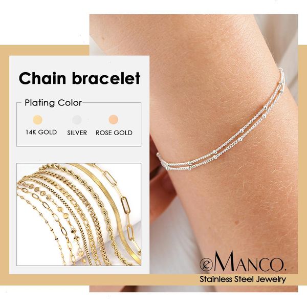simple female ball strands chain bracelet jewelry layered thin beads for women leg 316l stainless steel, Black
simple female ball strands chain bracelet jewelry layered thin beads for women leg 316l stainless steel, Black