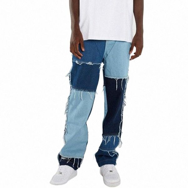 hip hop tassel patchwork jeans men harajuku loose washed straight denim pants mens splice fashion streetwear cowboy trousers men's r75k, Blue
hip hop tassel patchwork jeans men harajuku loose washed straight denim pants mens splice fashion streetwear cowboy trousers men's r75k, Blue