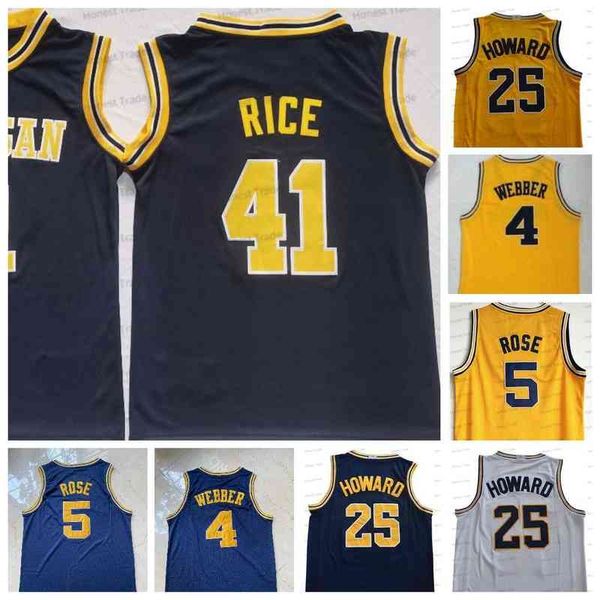 ncaa michigan man 41 glen rice blue 25 juwan howard yellow 5 jalen rose chris webber men college basketball jersey, Black
ncaa michigan man 41 glen rice blue 25 juwan howard yellow 5 jalen rose chris webber men college basketball jersey, Black