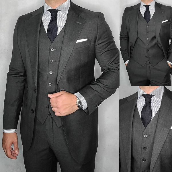 new design simple mens tuxedos groom wear two buttons suits business prom party blazer jacket vest pants 3 pieces, Black;gray
new design simple mens tuxedos groom wear two buttons suits business prom party blazer jacket vest pants 3 pieces, Black;gray