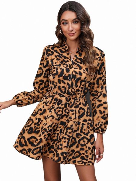 casual dress leopard print lantern sleeve ruffle hem dress g2rn#, Black;gray
casual dress leopard print lantern sleeve ruffle hem dress g2rn#, Black;gray
