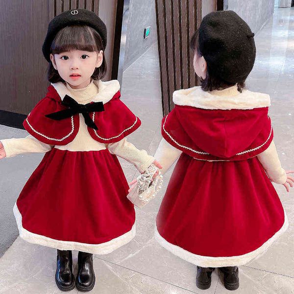 kids plus velvet shawl dress for girls baby kids winter new children korean fashion sweet christmas dress y220819, Red;yellow
kids plus velvet shawl dress for girls baby kids winter new children korean fashion sweet christmas dress y220819, Red;yellow