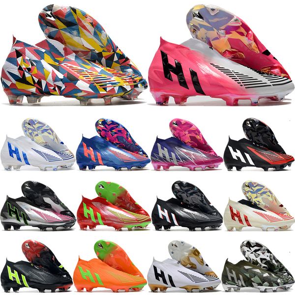 send with bag football boots predator edge fg for mens laceless soccer cleats soft leather comfortable trainers knit socks football shoes si, Black
send with bag football boots predator edge fg for mens laceless soccer cleats soft leather comfortable trainers knit socks football shoes si, Black