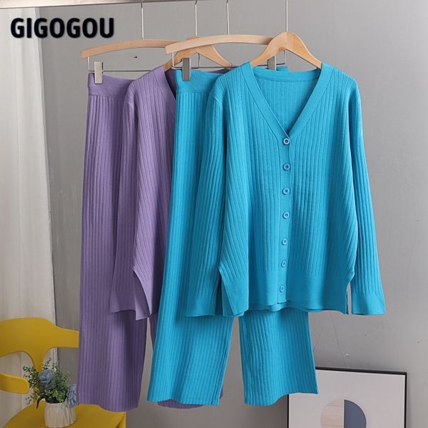 gigogou women cardigan sweater tracksuits ribbed knitted jumper suits wide leg pants 2two pieces spring sets 220819, White
gigogou women cardigan sweater tracksuits ribbed knitted jumper suits wide leg pants 2two pieces spring sets 220819, White