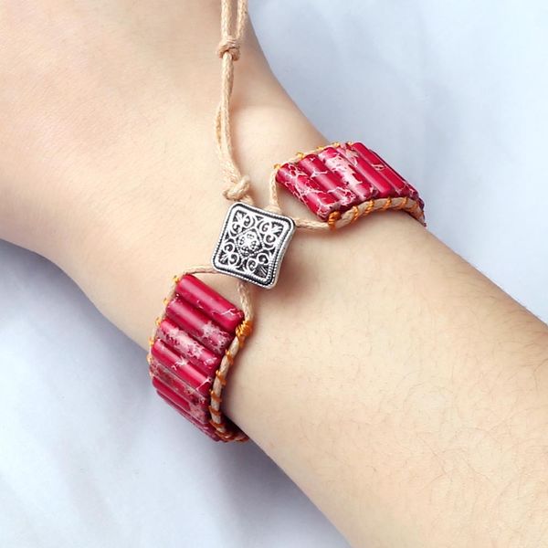 bohemian cylinder emperor stone strands bracelet vintage cowhide rope woven bangle natural healing multicolor metal button bracelets, Black
bohemian cylinder emperor stone strands bracelet vintage cowhide rope woven bangle natural healing multicolor metal button bracelets, Black