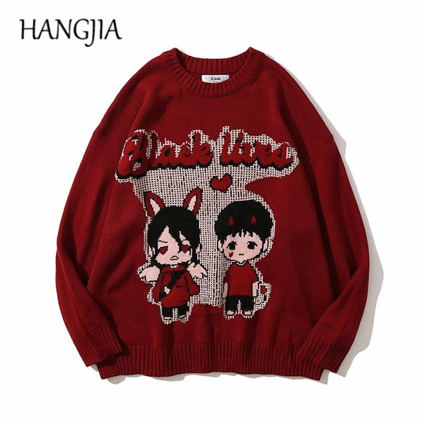 funny black lived couples printed pullover knitwear men oversized japanese anime cartoon knitted sweater women 220819, White;black
funny black lived couples printed pullover knitwear men oversized japanese anime cartoon knitted sweater women 220819, White;black