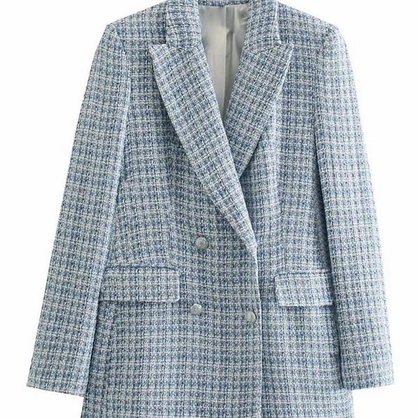 tangada women winter office lady blue tweed thick blazer coat vintage double breasted female outerwear be579 220308, White;black
tangada women winter office lady blue tweed thick blazer coat vintage double breasted female outerwear be579 220308, White;black