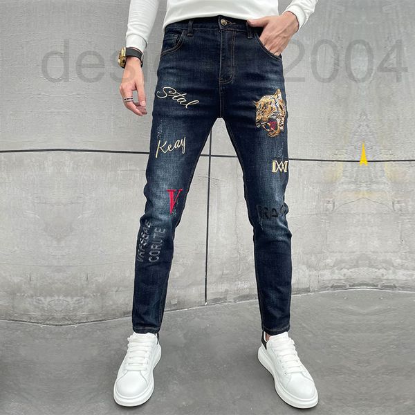 men's jeans designer autumn new korean version high-end embroidery slim fit men's jeans light luxury printing elastic long pants t, Blue
men's jeans designer autumn new korean version high-end embroidery slim fit men's jeans light luxury printing elastic long pants t, Blue