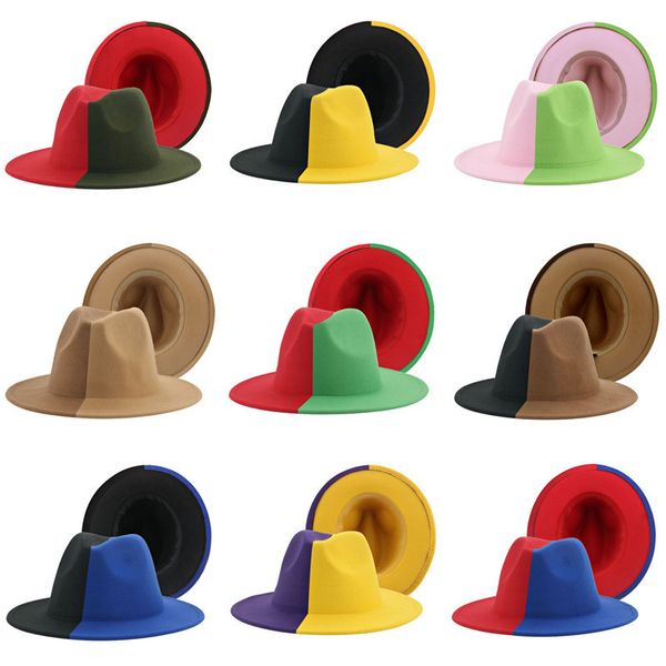 hat hats for women fedoras patchwork felt caps men fedora white black fashion luxury sombreros de mujer gorros 220819, Blue;gray
hat hats for women fedoras patchwork felt caps men fedora white black fashion luxury sombreros de mujer gorros 220819, Blue;gray