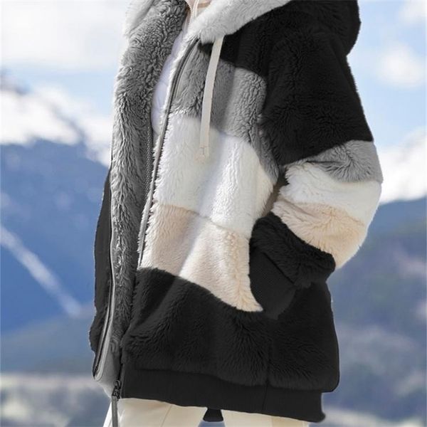 ladies coat cashmere women jacket winter women's coat fashion casual stitching plaid ladies clothes hooded zipper 220818, Black;brown
ladies coat cashmere women jacket winter women's coat fashion casual stitching plaid ladies clothes hooded zipper 220818, Black;brown