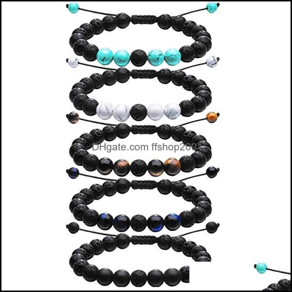 beaded strands 8mm turquoise bracelet jewelry volcanic stone energy lava weave adjustable couple drop delivery 2021 bracel ffshop2001 dhjqe, Black
beaded strands 8mm turquoise bracelet jewelry volcanic stone energy lava weave adjustable couple drop delivery 2021 bracel ffshop2001 dhjqe, Black