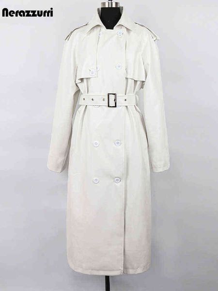 nerazzurri spring autumn long oversized white faux leather trench coat for women raglan sleeve belt loose black raincoat 2022 t220810
nerazzurri spring autumn long oversized white faux leather trench coat for women raglan sleeve belt loose black raincoat 2022 t220810