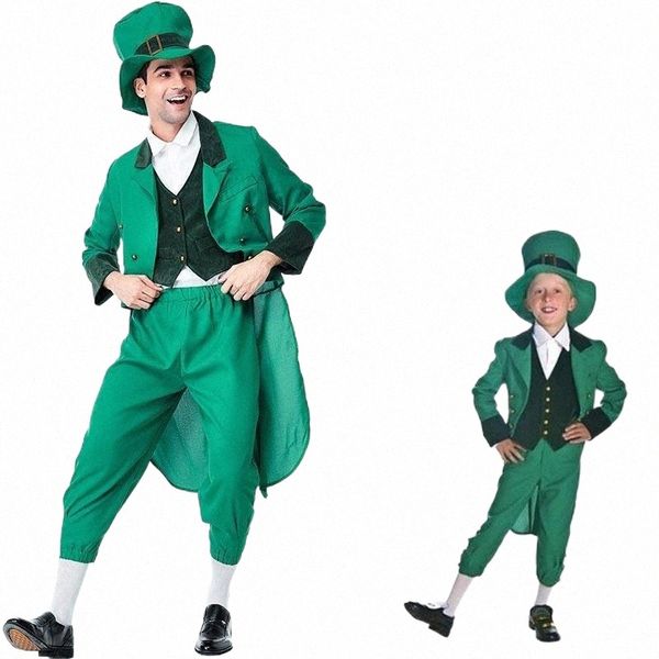 

theme costume halloween irish family group children leprechaun idea st patrick's day elf outfit fancy suits for men boytheme 01aq#, Black;red