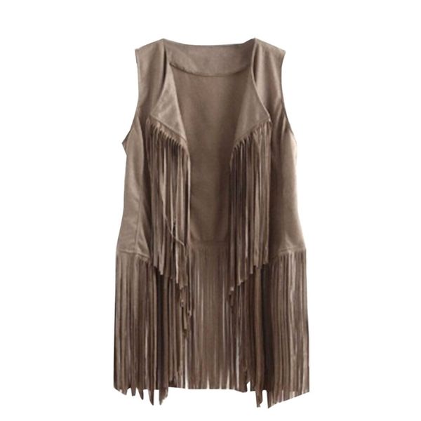 women faux suede ethnic sleeveless jacket long fringe tassels 70s hippie open front cardigan vintage cowgirl waistcoat vest 220818, Black;brown
women faux suede ethnic sleeveless jacket long fringe tassels 70s hippie open front cardigan vintage cowgirl waistcoat vest 220818, Black;brown