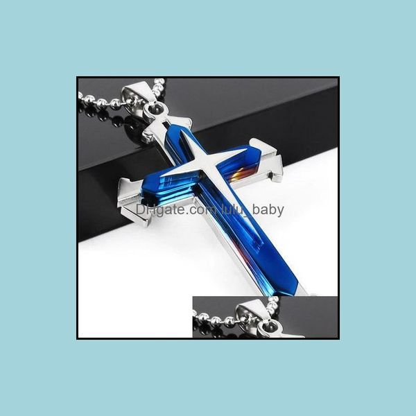 pendant necklaces stainless steel jewelry new gift unisexs black sier plated chain cross necklace drop delivery 2021 pendants lulubaby dh6he, Silver
pendant necklaces stainless steel jewelry new gift unisexs black sier plated chain cross necklace drop delivery 2021 pendants lulubaby dh6he, Silver