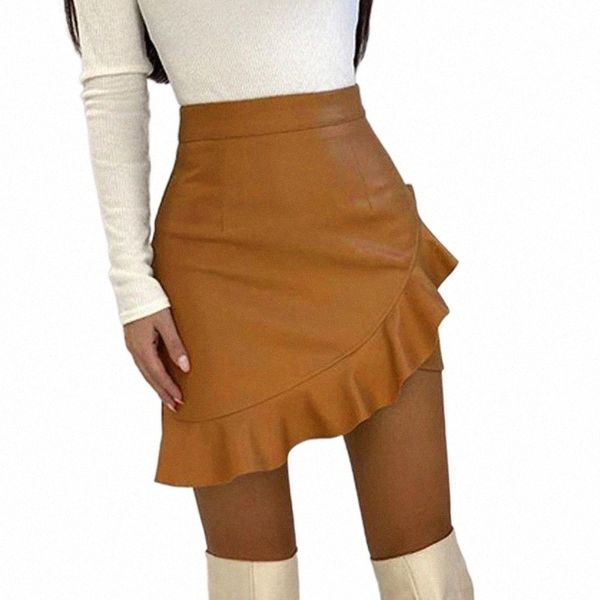 skirts spring and summer pure irregular short skirt ruffled a-line leather t7sg#, Black
skirts spring and summer pure irregular short skirt ruffled a-line leather t7sg#, Black