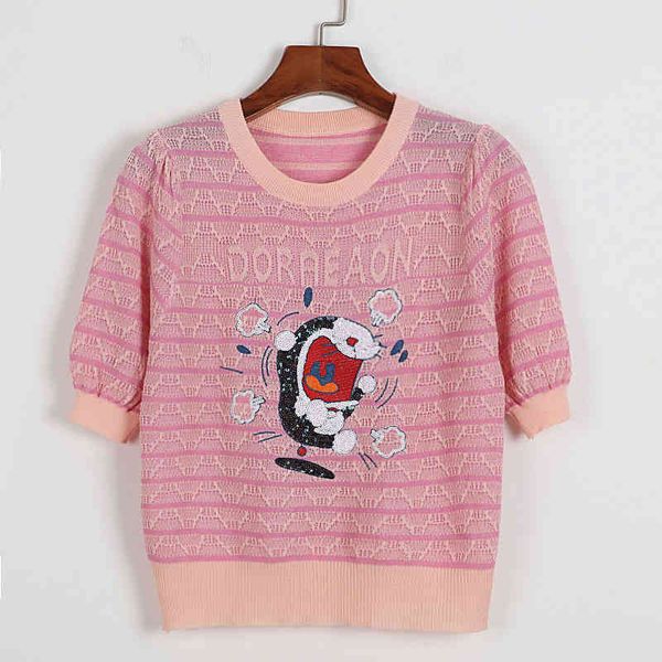 women's sweaters short t-shirt summer cartoon robot cat sequin nail bead embroidery bubble sleeve sweater 1cqi, White;black
women's sweaters short t-shirt summer cartoon robot cat sequin nail bead embroidery bubble sleeve sweater 1cqi, White;black