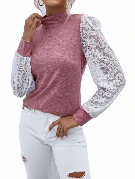 women's t-shirt contrast lace puff & tees clothing r2dddj#, White
women's t-shirt contrast lace puff & tees clothing r2dddj#, White