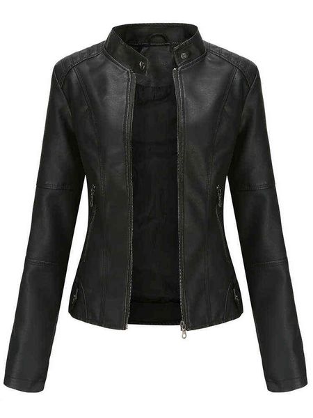 fmfssom spring o necke pu short jacket for women casual faux leather coat coffee smil elegant windproof outwear t220810, Black
fmfssom spring o necke pu short jacket for women casual faux leather coat coffee smil elegant windproof outwear t220810, Black
