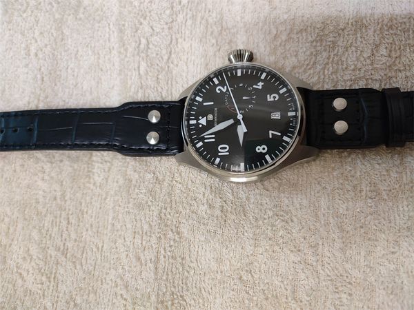 mp factory 46mm mens watch super big pilot black dial automatic movement mechanical lether strap fashion gentleman wristwatch, Slivery;brown
mp factory 46mm mens watch super big pilot black dial automatic movement mechanical lether strap fashion gentleman wristwatch, Slivery;brown