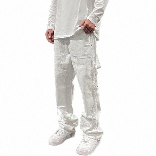 men's jeans fashion ripped white baggy men hip hop pants side tassel straight loose y2k women casual denim trousers ropa hombre s20v#, Blue
men's jeans fashion ripped white baggy men hip hop pants side tassel straight loose y2k women casual denim trousers ropa hombre s20v#, Blue