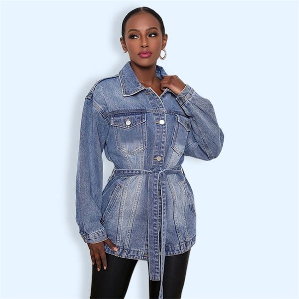 jeans jacket women lace up belt autumn winter long sleeved denim jacket vintage long jacket fashion slim fit denim coat 220819, Black;brown
jeans jacket women lace up belt autumn winter long sleeved denim jacket vintage long jacket fashion slim fit denim coat 220819, Black;brown
