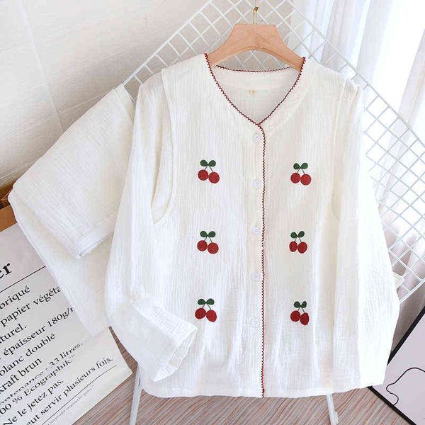 fdfklak cherry print maternity pijamas spring autumn nightwear set new double mesh nursing nightwear breastfeeding clothing j220813, White
fdfklak cherry print maternity pijamas spring autumn nightwear set new double mesh nursing nightwear breastfeeding clothing j220813, White