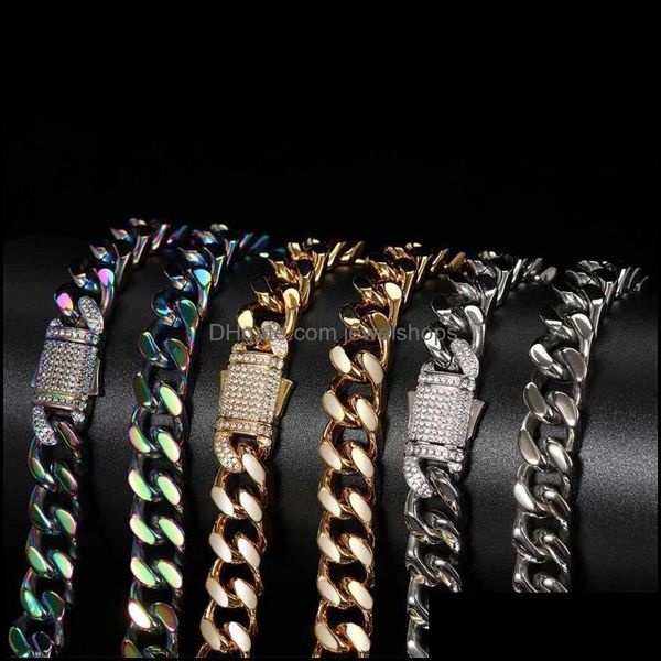 chains 12mm stainless steel round cuban miami necklaces bling iced out cz zircon lock link chain for men hip hop rapper je jewelshops dhyjz, Silver
chains 12mm stainless steel round cuban miami necklaces bling iced out cz zircon lock link chain for men hip hop rapper je jewelshops dhyjz, Silver