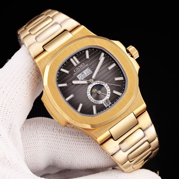 watch mens automatic mechanical gold black blue moon phase calendar, Slivery;brown
watch mens automatic mechanical gold black blue moon phase calendar, Slivery;brown