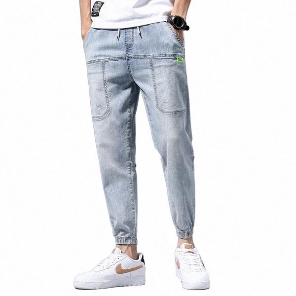 men spring waist harem pants casual overalls tide brand jeans trend slim men's t5jf#, Blue
men spring waist harem pants casual overalls tide brand jeans trend slim men's t5jf#, Blue