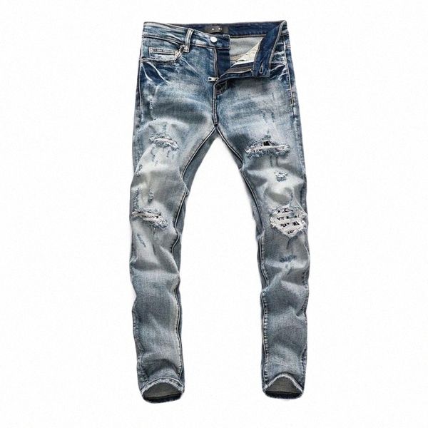 brand patched hole ripped skinny jeans men stacked distressed hight street mens slim fit homme marque de luxe men's 52tz#, Blue
brand patched hole ripped skinny jeans men stacked distressed hight street mens slim fit homme marque de luxe men's 52tz#, Blue