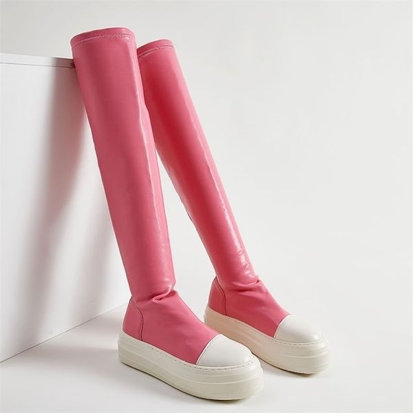 owen seak women shoes over knee high platform boots pu luxury trainers winter casual spring flats black pink red big size 220818
owen seak women shoes over knee high platform boots pu luxury trainers winter casual spring flats black pink red big size 220818