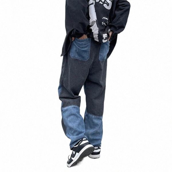 men's jeans 2022 preppy style patchwork straight men baggy y2k trousers hip hop retro washed women denim wide pants vetement homme l3kb, Blue
men's jeans 2022 preppy style patchwork straight men baggy y2k trousers hip hop retro washed women denim wide pants vetement homme l3kb, Blue