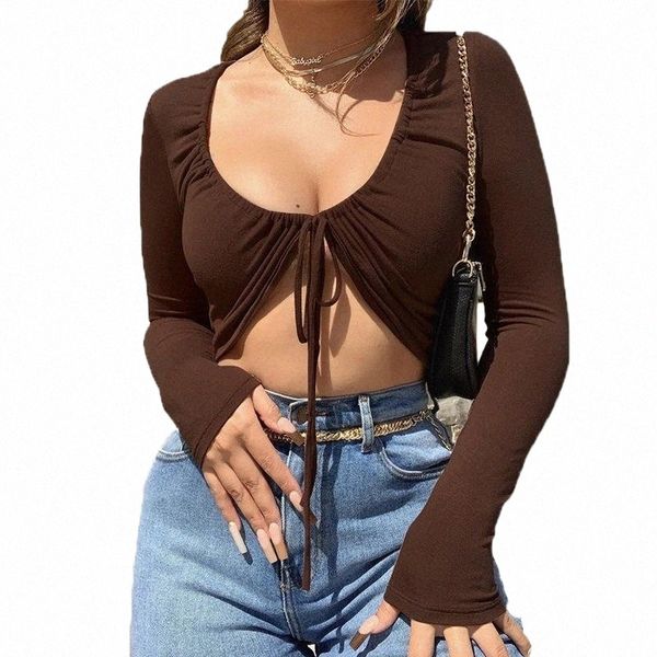 women streetwear tees summer slim long sleeve plain drawstring pullover crop club solid color woman t shirts 93tg#, White
women streetwear tees summer slim long sleeve plain drawstring pullover crop club solid color woman t shirts 93tg#, White